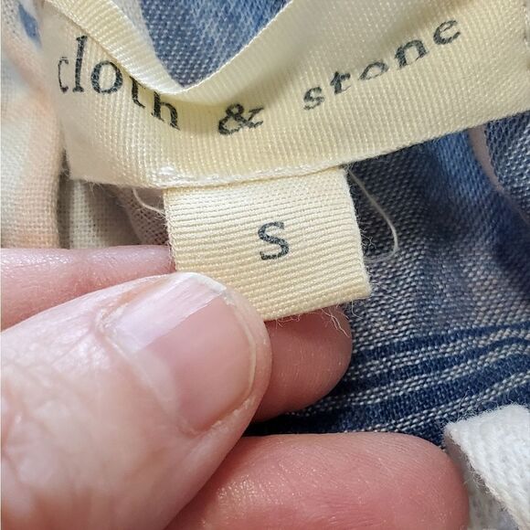 Cloth & Stone Blue & White Striped Off- Shoulder Dress - Picture 7 of 8